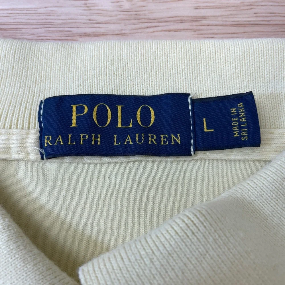Polo Ralph Lauren Mens Large Yellow Short Sleeve‎ Cotton Polo Shirt Pony Logo